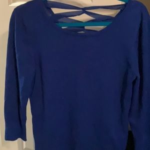 Cable and Gauge Royal Blue Sweater Top L